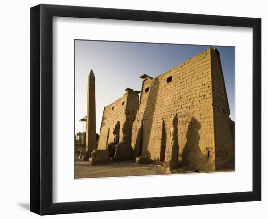Dawn over the Impressive First Pylon of Luxor Temple, Egypt-Julian Love-Framed Photographic Print