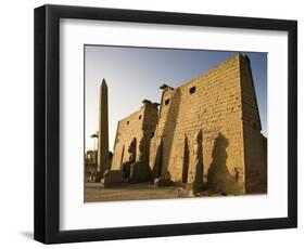 Dawn over the Impressive First Pylon of Luxor Temple, Egypt-Julian Love-Framed Photographic Print