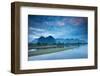 Dawn over the mountains and Nam Song River, Laos-David Noton-Framed Photographic Print