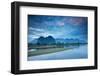 Dawn over the mountains and Nam Song River, Laos-David Noton-Framed Photographic Print