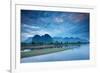 Dawn over the mountains and Nam Song River, Laos-David Noton-Framed Photographic Print