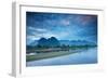 Dawn over the mountains and Nam Song River, Laos-David Noton-Framed Photographic Print