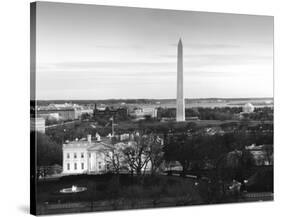 Dawn over the White House, Washington Monument, and Jefferson Memorial, Washington, D.C. - Black an-Carol Highsmith-Stretched Canvas