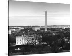 Dawn over the White House, Washington Monument, and Jefferson Memorial, Washington, D.C. - Black an-Carol Highsmith-Stretched Canvas