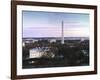 Dawn over the White House, Washington Monument, and Jefferson Memorial, Washington, D.C. - Vintage -Carol Highsmith-Framed Art Print