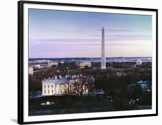 Dawn over the White House, Washington Monument, and Jefferson Memorial, Washington, D.C.-Carol Highsmith-Framed Art Print