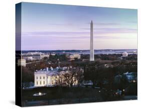 Dawn over the White House, Washington Monument, and Jefferson Memorial, Washington, D.C.-Carol Highsmith-Stretched Canvas