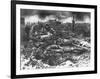 Dawn Rising on Muddy, Horrific Battlefield of Passchendaele as Soldiers Tend to the Dead During WWI-null-Framed Photographic Print