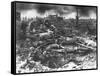 Dawn Rising on Muddy, Horrific Battlefield of Passchendaele as Soldiers Tend to the Dead During WWI-null-Framed Stretched Canvas