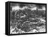 Dawn Rising on Muddy, Horrific Battlefield of Passchendaele as Soldiers Tend to the Dead During WWI-null-Framed Stretched Canvas