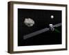 Dawn Robotic Spacecraft Orbiting Ceres and Vesta-null-Framed Art Print