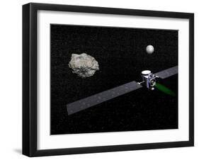 Dawn Robotic Spacecraft Orbiting Ceres and Vesta-null-Framed Art Print