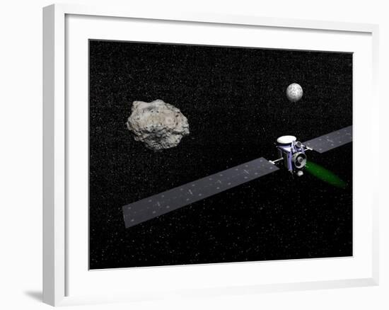 Dawn Robotic Spacecraft Orbiting Ceres and Vesta-null-Framed Art Print