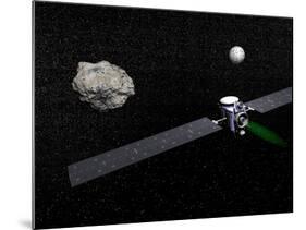 Dawn Robotic Spacecraft Orbiting Ceres and Vesta-null-Mounted Art Print