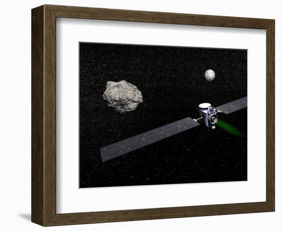 Dawn Robotic Spacecraft Orbiting Ceres and Vesta-null-Framed Art Print