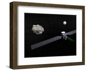 Dawn Robotic Spacecraft Orbiting Ceres and Vesta-null-Framed Art Print