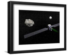 Dawn Robotic Spacecraft Orbiting Ceres and Vesta-null-Framed Art Print