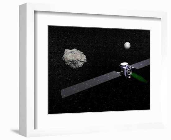 Dawn Robotic Spacecraft Orbiting Ceres and Vesta-null-Framed Art Print