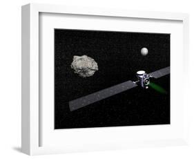 Dawn Robotic Spacecraft Orbiting Ceres and Vesta-null-Framed Art Print