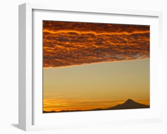 Dawn Sky over Mt. Hood, Oregon, USA-William Sutton-Framed Premium Photographic Print