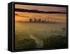 Dawn View of Downtown, Los Angeles, California, USA-Walter Bibikow-Framed Stretched Canvas