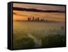 Dawn View of Downtown, Los Angeles, California, USA-Walter Bibikow-Framed Stretched Canvas