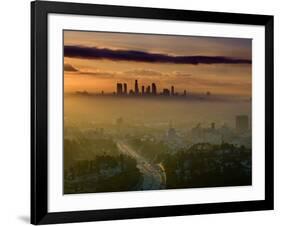 Dawn View of Downtown, Los Angeles, California, USA-Walter Bibikow-Framed Photographic Print