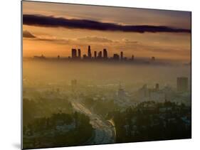 Dawn View of Downtown, Los Angeles, California, USA-Walter Bibikow-Mounted Photographic Print