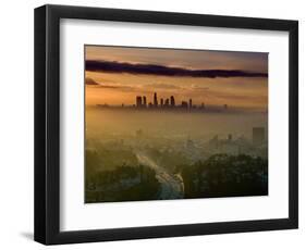 Dawn View of Downtown, Los Angeles, California, USA-Walter Bibikow-Framed Photographic Print