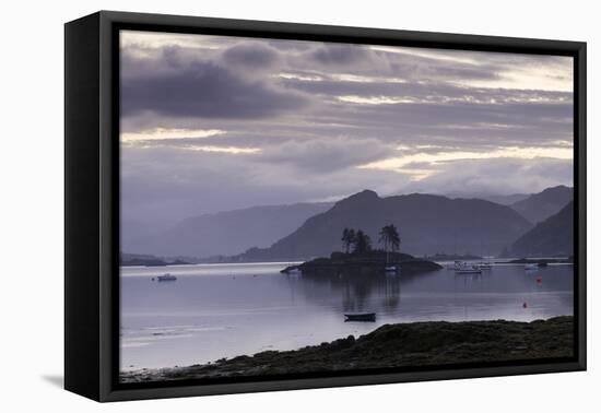 Dawn View of Plockton and Loch Carron Near the Kyle of Lochalsh in the Scottish Highlands-John Woodworth-Framed Stretched Canvas