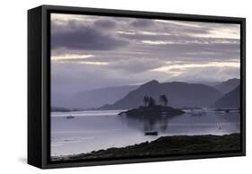 Dawn View of Plockton and Loch Carron Near the Kyle of Lochalsh in the Scottish Highlands-John Woodworth-Framed Stretched Canvas