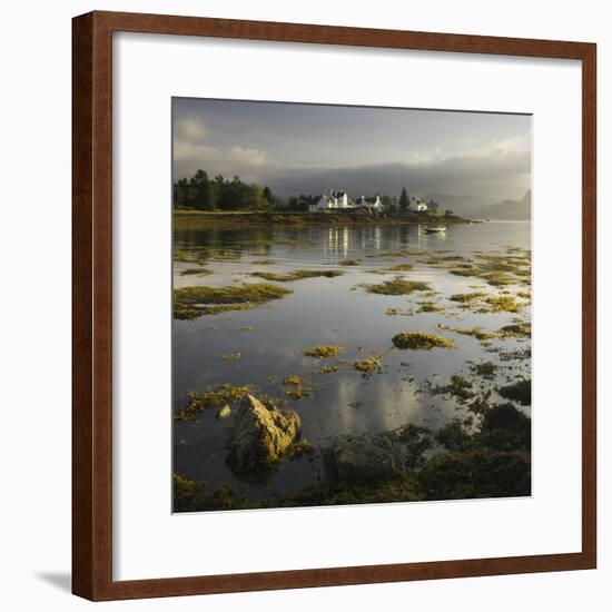 Dawn View of Plockton Harbour and Loch Carron Near the Kyle of Lochalsh in the Scottish Highlands-John Woodworth-Framed Photographic Print