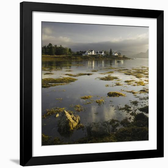 Dawn View of Plockton Harbour and Loch Carron Near the Kyle of Lochalsh in the Scottish Highlands-John Woodworth-Framed Photographic Print