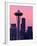 Dawn View of Space Needle and Downtown Seattle, Washington, USA-William Sutton-Framed Photographic Print