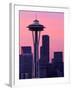 Dawn View of Space Needle and Downtown Seattle, Washington, USA-William Sutton-Framed Photographic Print