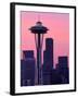 Dawn View of Space Needle and Downtown Seattle, Washington, USA-William Sutton-Framed Photographic Print