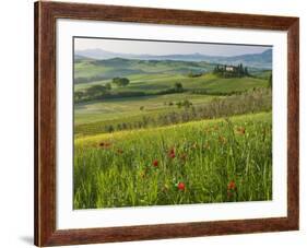 Dawn View of Val D'Orcia Showing Belvedere and Rolling Tuscan Countryside, San Quirico D'Orcia-John Woodworth-Framed Photographic Print