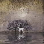 White Horse in Pond-Dawne Polis-Art Print