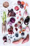 Collection of Fresh Purple Toned Vegetables and Fruits on White Rustic Background, Eggplant, Beetro-Daxiao Productions-Photographic Print