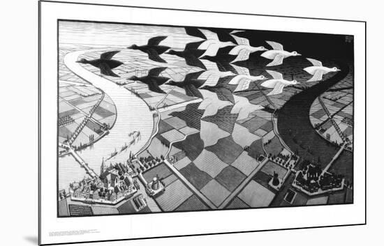 Day and Night-M^ C^ Escher-Mounted Art Print
