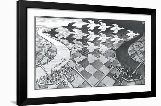 Day and Night-M^ C^ Escher-Framed Art Print