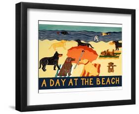 Day At The Beach-Stephen Huneck-Framed Premium Giclee Print