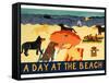 Day At The Beach-Stephen Huneck-Framed Stretched Canvas