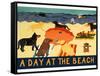 Day At The Beach-Stephen Huneck-Framed Stretched Canvas