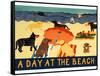 Day At The Beach-Stephen Huneck-Framed Stretched Canvas