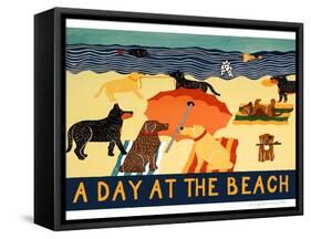 Day At The Beach-Stephen Huneck-Framed Stretched Canvas