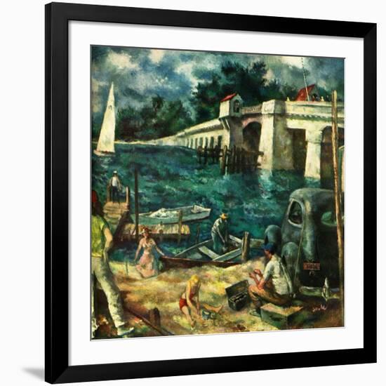 "Day at the Shore,"February 1, 1950-Ben Stahl-Framed Giclee Print
