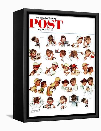 "Day in the Life of a Boy" Saturday Evening Post Cover, May 24,1952-Norman Rockwell-Framed Stretched Canvas