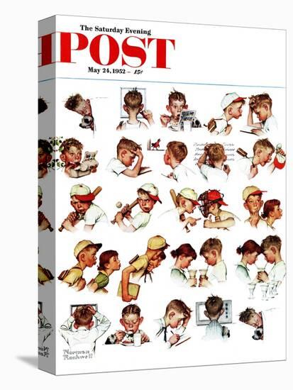 "Day in the Life of a Boy" Saturday Evening Post Cover, May 24,1952-Norman Rockwell-Stretched Canvas