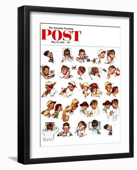 "Day in the Life of a Boy" Saturday Evening Post Cover, May 24,1952-Norman Rockwell-Framed Giclee Print